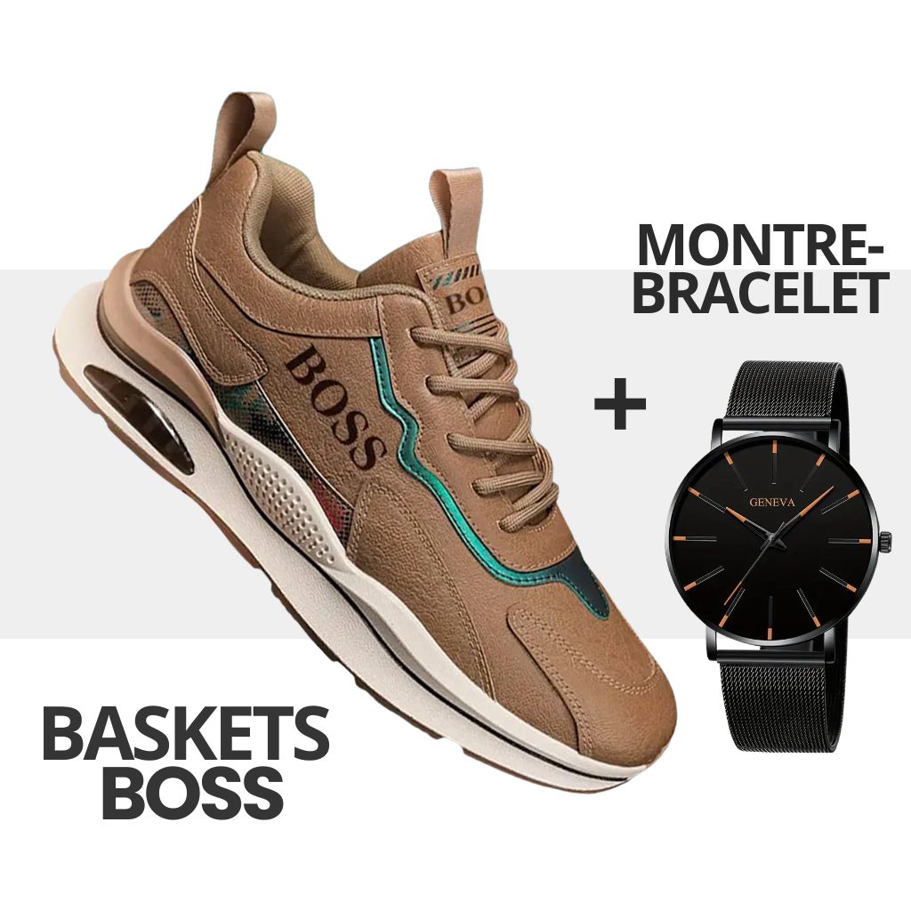 Baskets Pour Hommes + Montre-bracelet